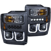 FORD F-350 Super Duty 2008-2010 Projector Strålkastare Med U-Bar Svart ANZO